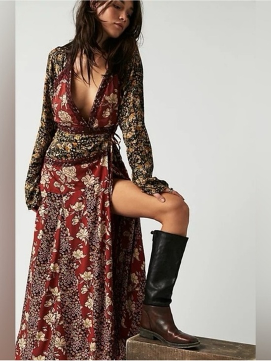 Free People Dresses & Skirts - free people tilda wrap dress in neutral combo